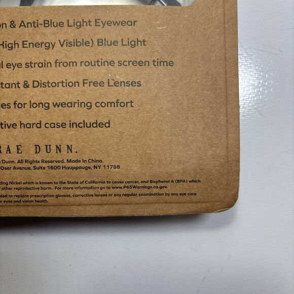 Rae Dunn  2 Pair Blue Light Blocking Reading Glasses & 1 Case  ~ Brown & Clear - Picture 13 of 13